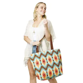 Aztec Patterned Beach Tote Bag