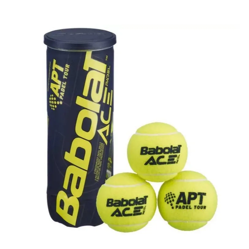 Babolat Padel Ace X3 ball approved by FIP. Can of 3 yellow balls