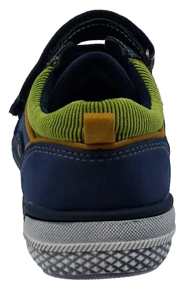 Beeko Torrington II Navy Leather Sneaker Hook and Loop for Boy's