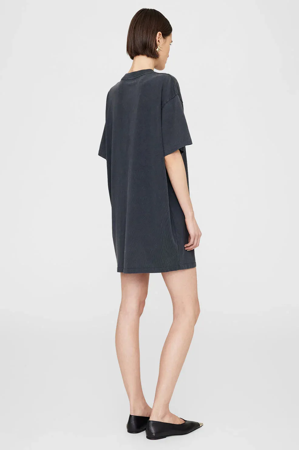 Beth Letterman Mini Dress - Washed Black