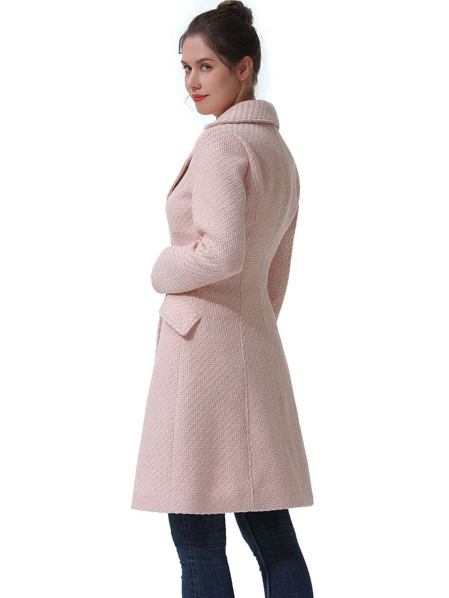 BGSD Women Ann Fit & Flare Boucle Wool Coat