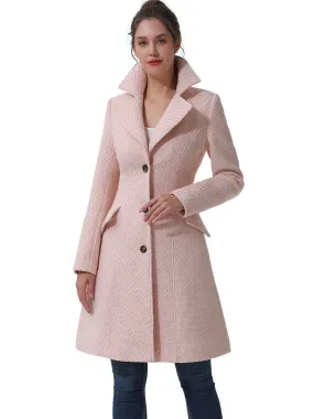 BGSD Women Ann Fit & Flare Boucle Wool Coat