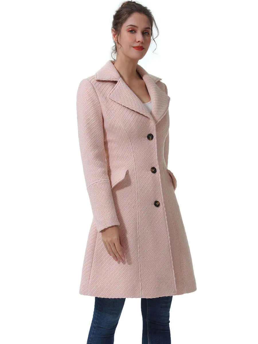 BGSD Women Ann Fit & Flare Boucle Wool Coat