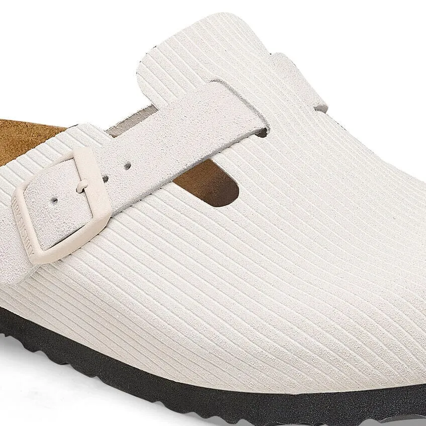 Birkenstock, Boston Corduroy, Embossed Suede, Regular Fit, Antique White