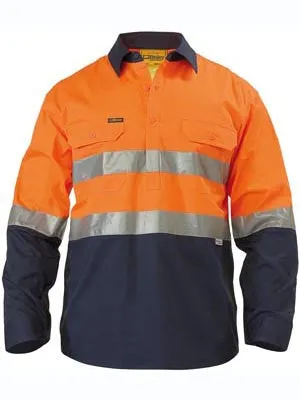 Bisley Hi Vis 2 Tone Cool Lightweight Vented Closed Front Shirt BSC6896