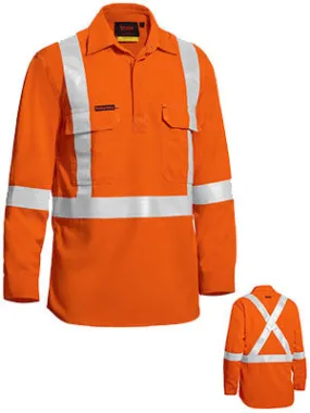 Bisley TenCate Tecasafe® Plus Taped hi Vis Closed Front Lightweight Long Sleeve FR Shirt BSC8176T