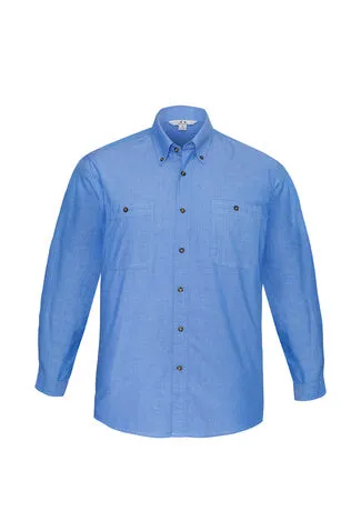 Biz Collection Mens Chambray L/S Shirt(SH112)