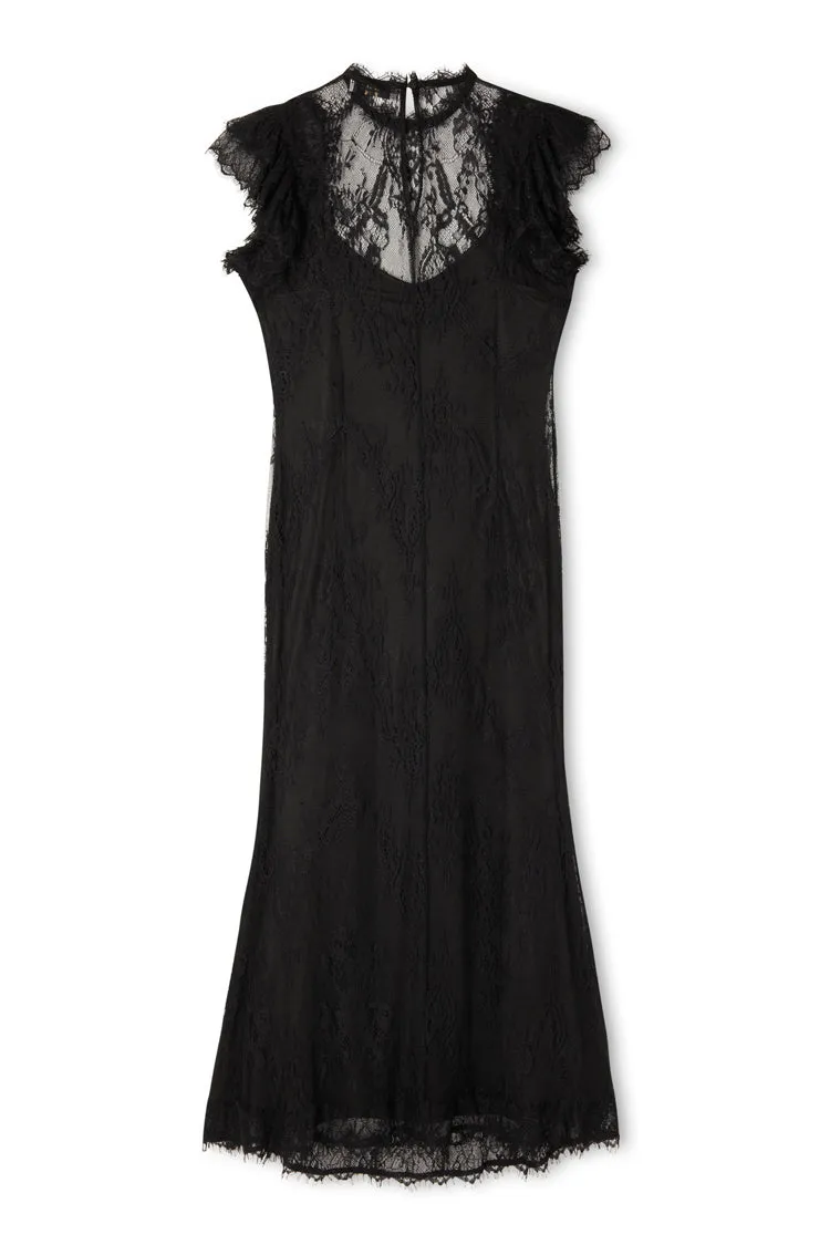 Black Fine Lace Raven Dress