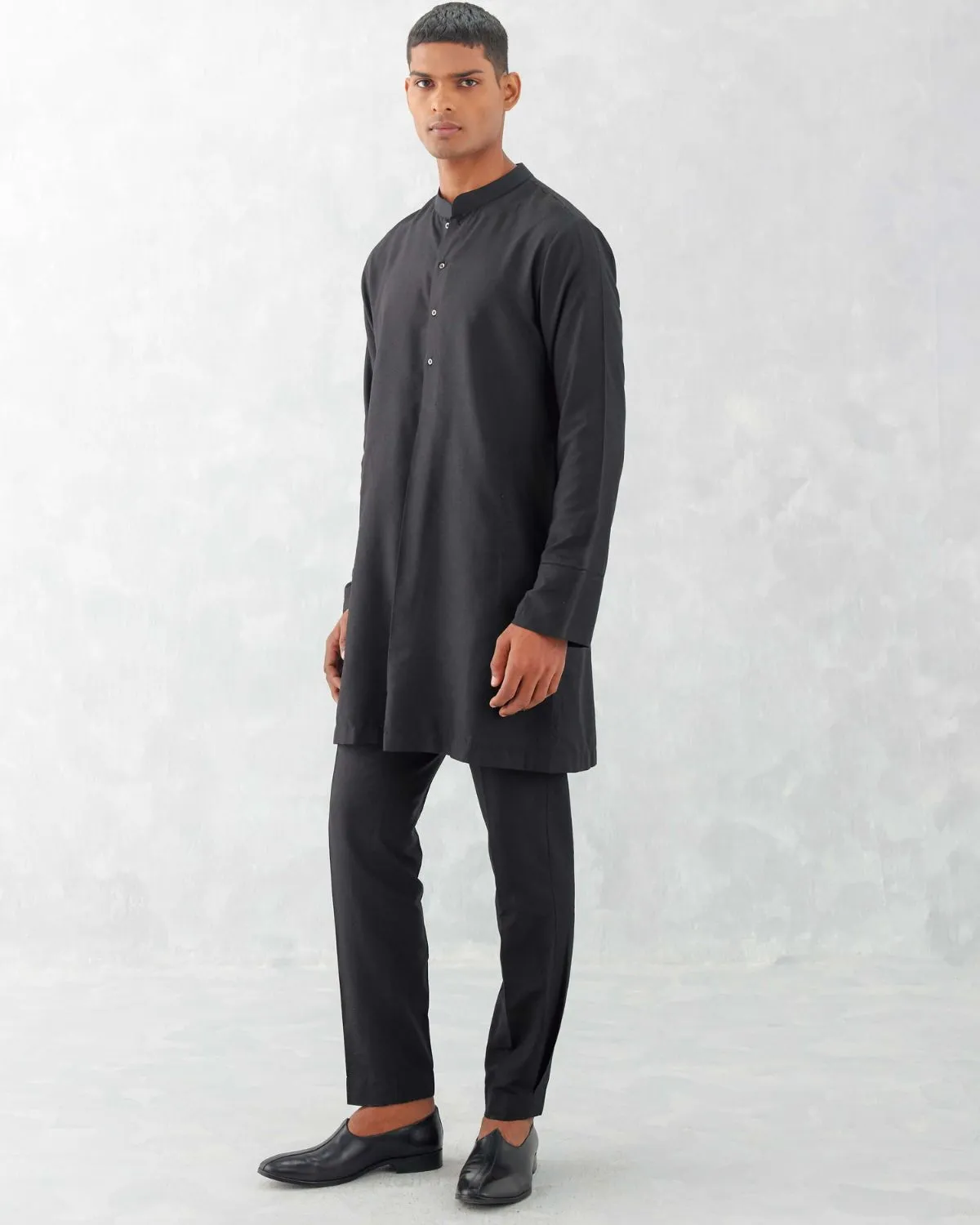 Black Kurta With Bundi Set