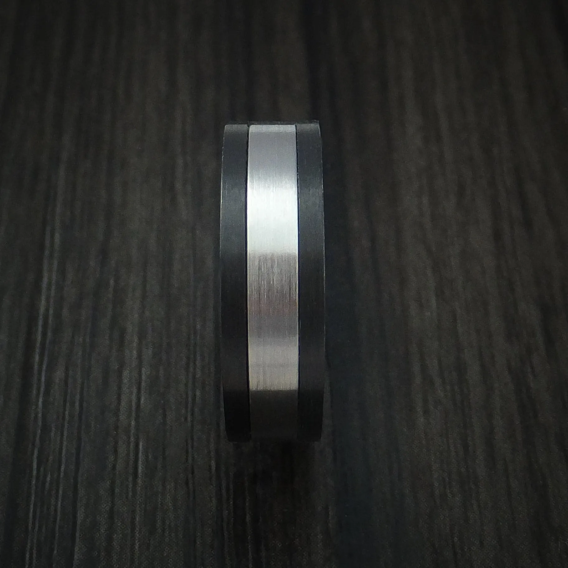 Black Titanium and Cobalt Chrome Men's Ring Custom Made Wedding Band