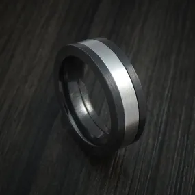 Black Titanium and Cobalt Chrome Men's Ring Custom Made Wedding Band