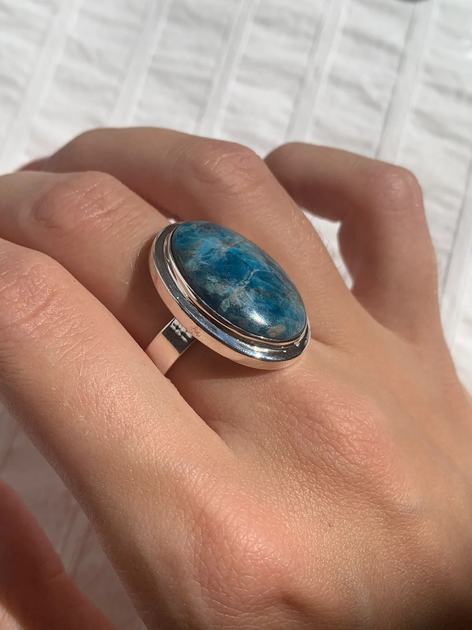 Blue Apatite Ansley Ring - Oval (US 7 & 8)