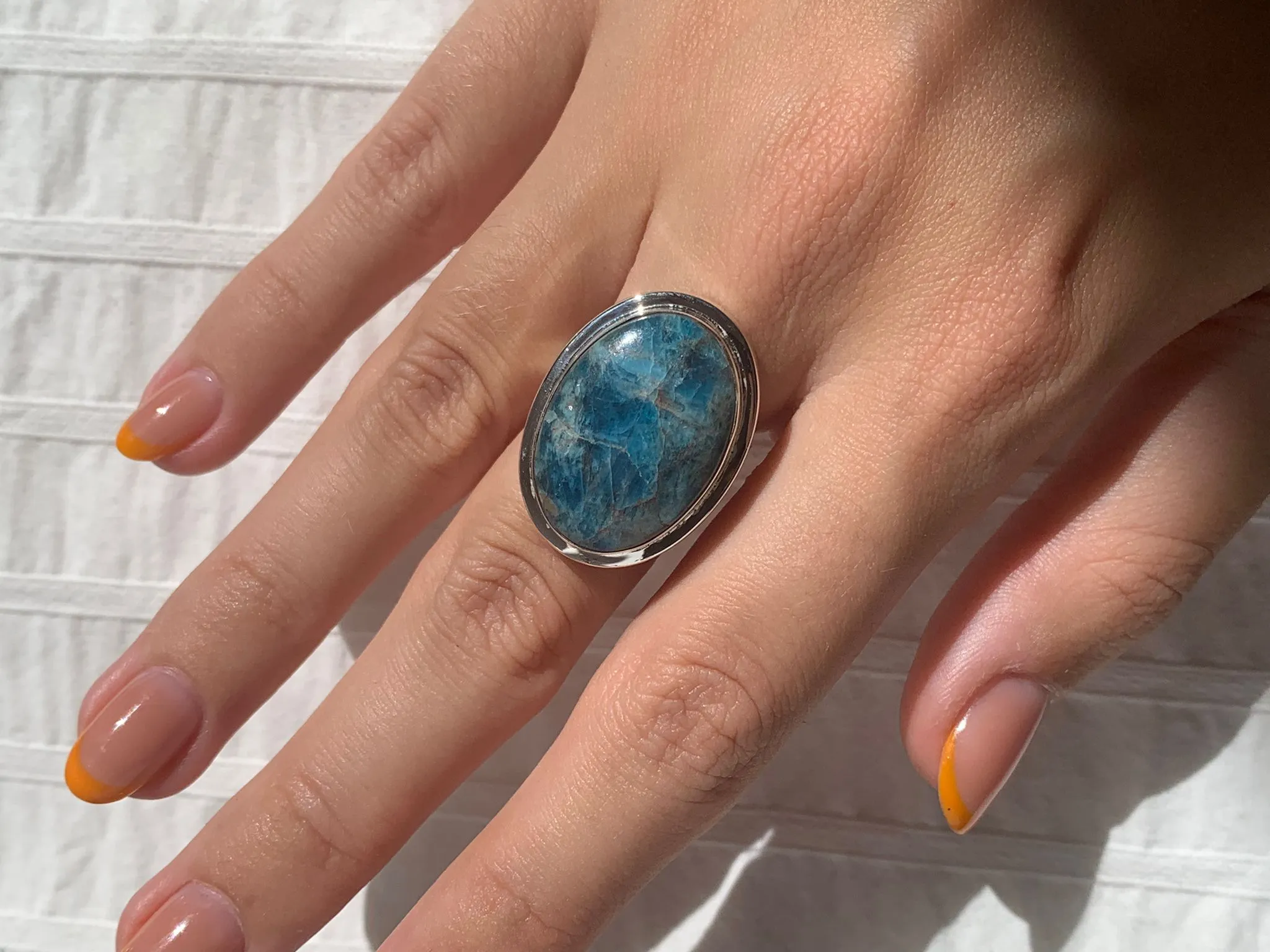 Blue Apatite Ansley Ring - Oval (US 7 & 8)