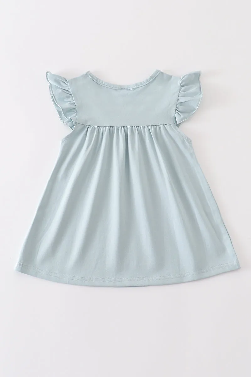 Blue basic ruffle top