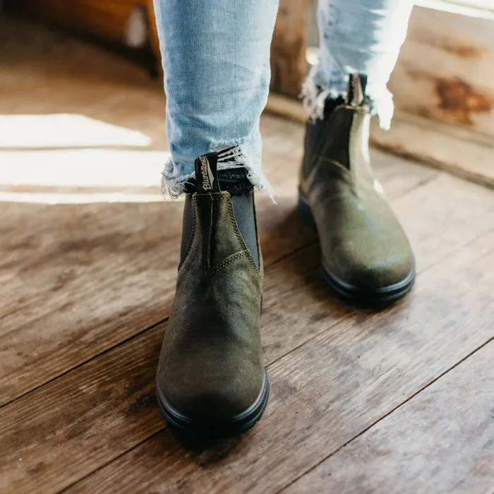 Blundstone 1615 Chelsea Suede Boot  Dark Olive Green