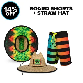 BOARD SHORT   STRAW HAT