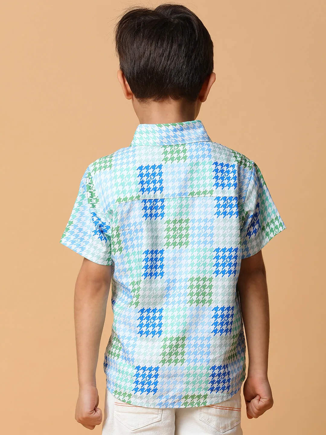 Boys Blue & Sky Printed Shirt