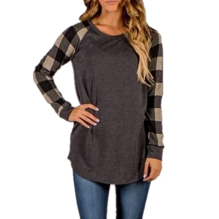 Buffalo Check Raglan Tunic-Length Tee