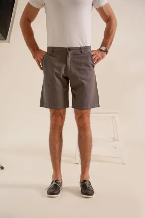 BUTTONED LINEN SHORTS