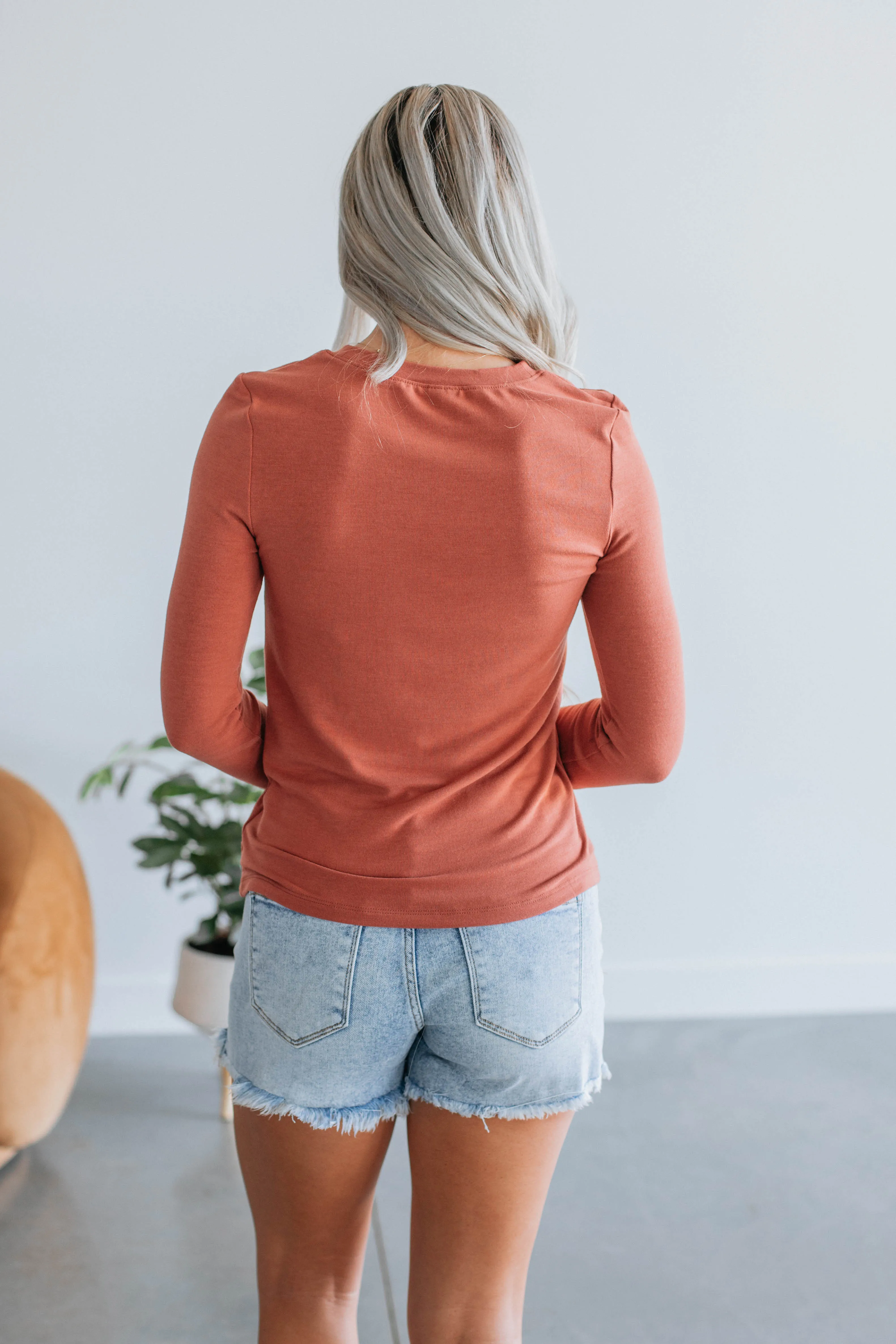 Calla Long Sleeve Top - Brick