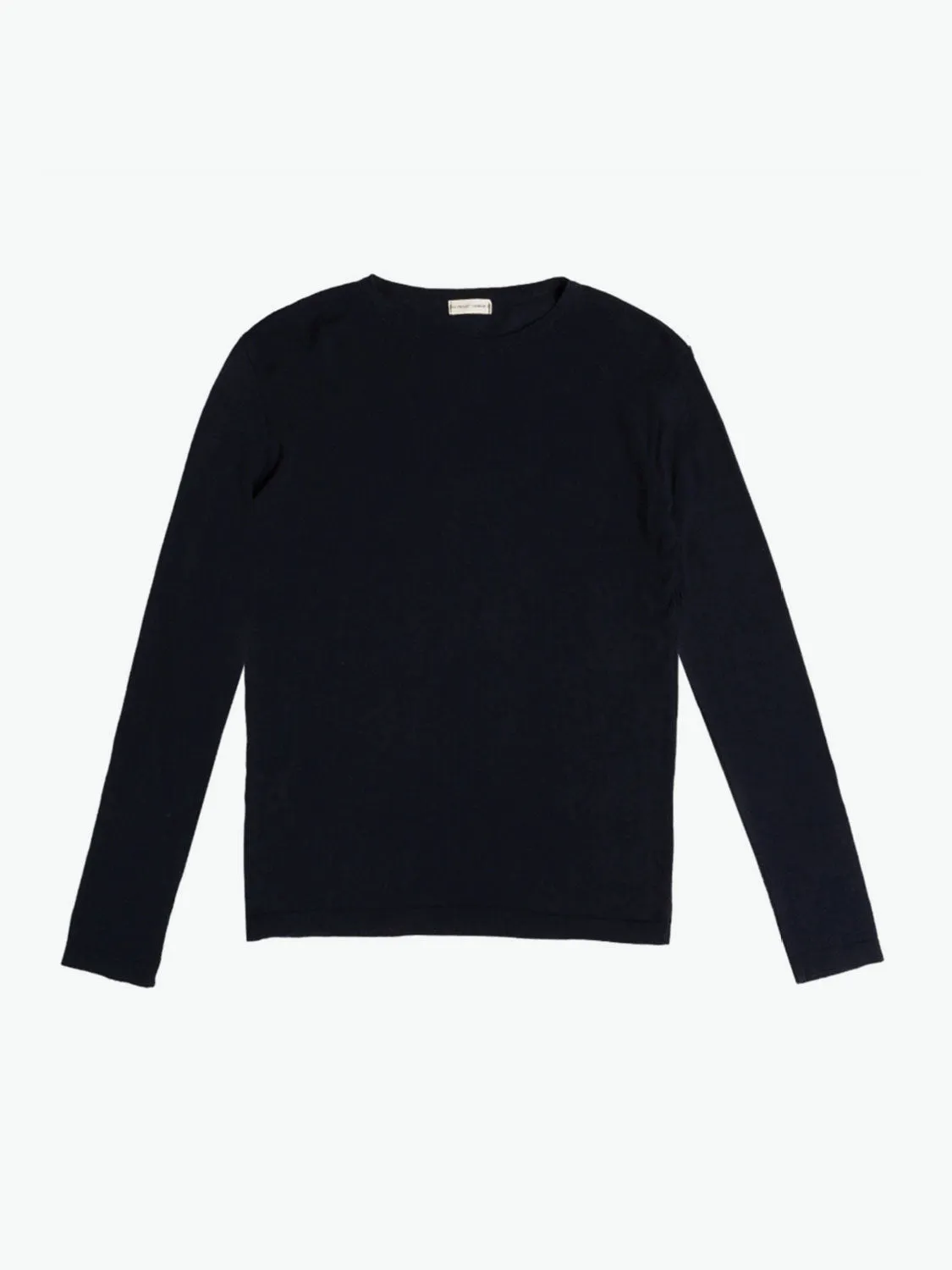 Cashmere Blend Crew Neck Knitted Sweater Navy Blue