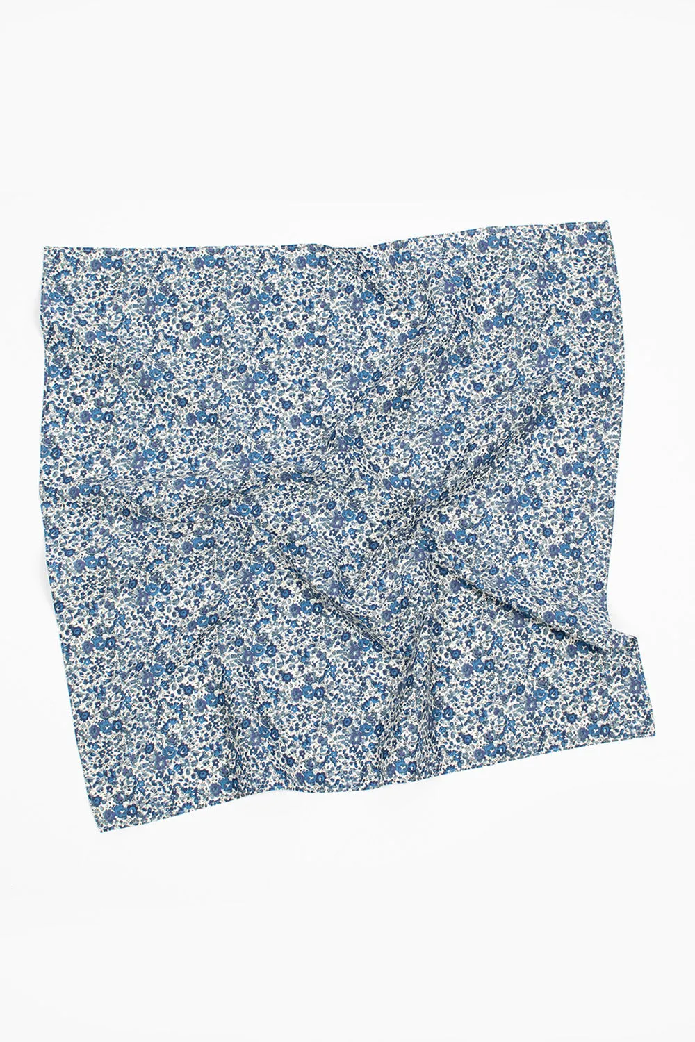 Chambray Flower Scarf Blue Liberty