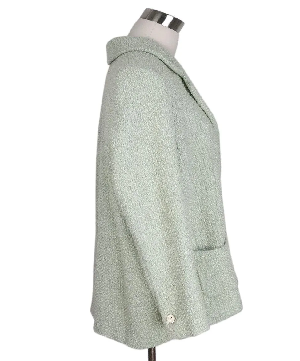 Chanel 2003 Cruise Mint Green Wool Jacket sz 14