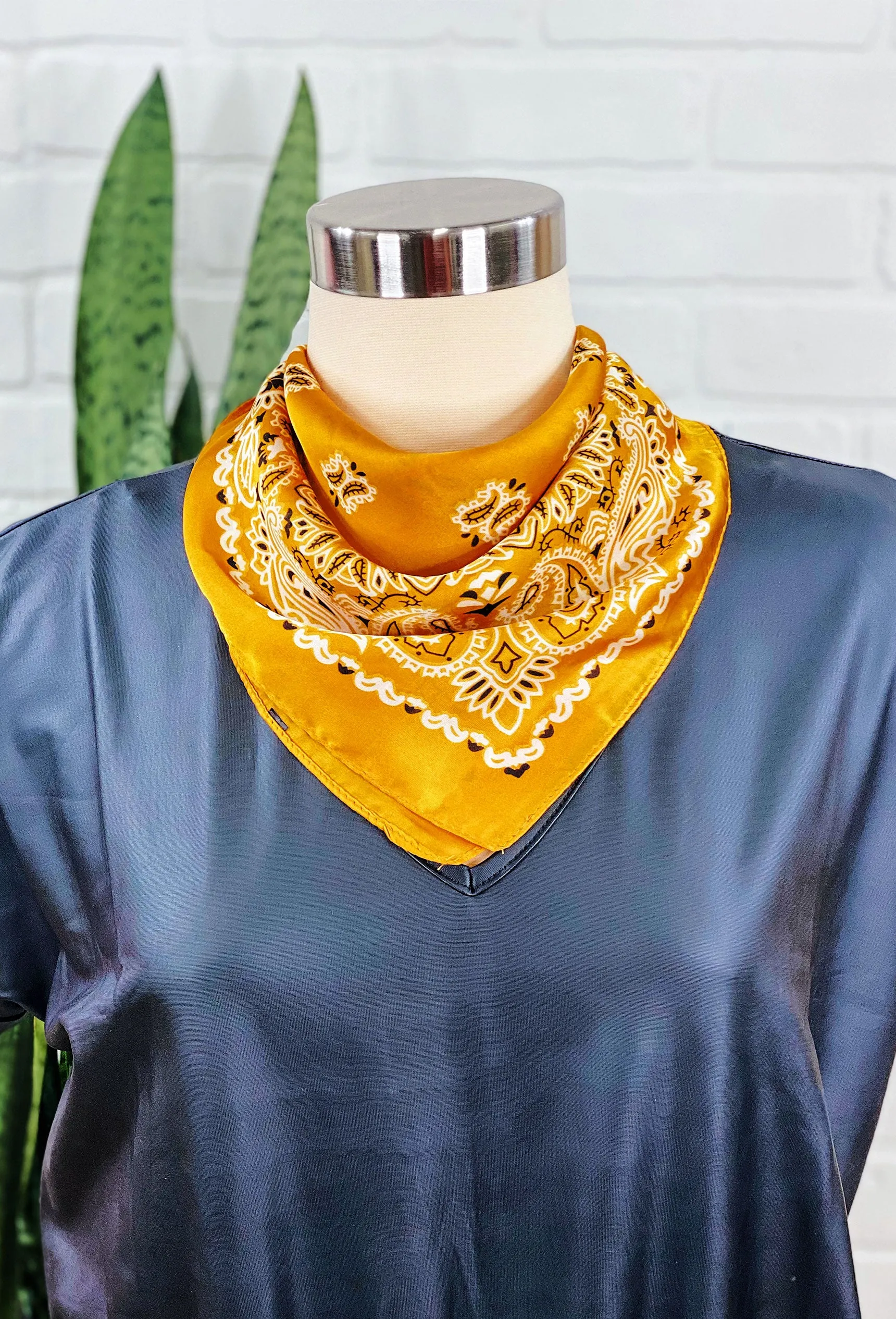 Charlee Bandana Neck Scarf in Gold