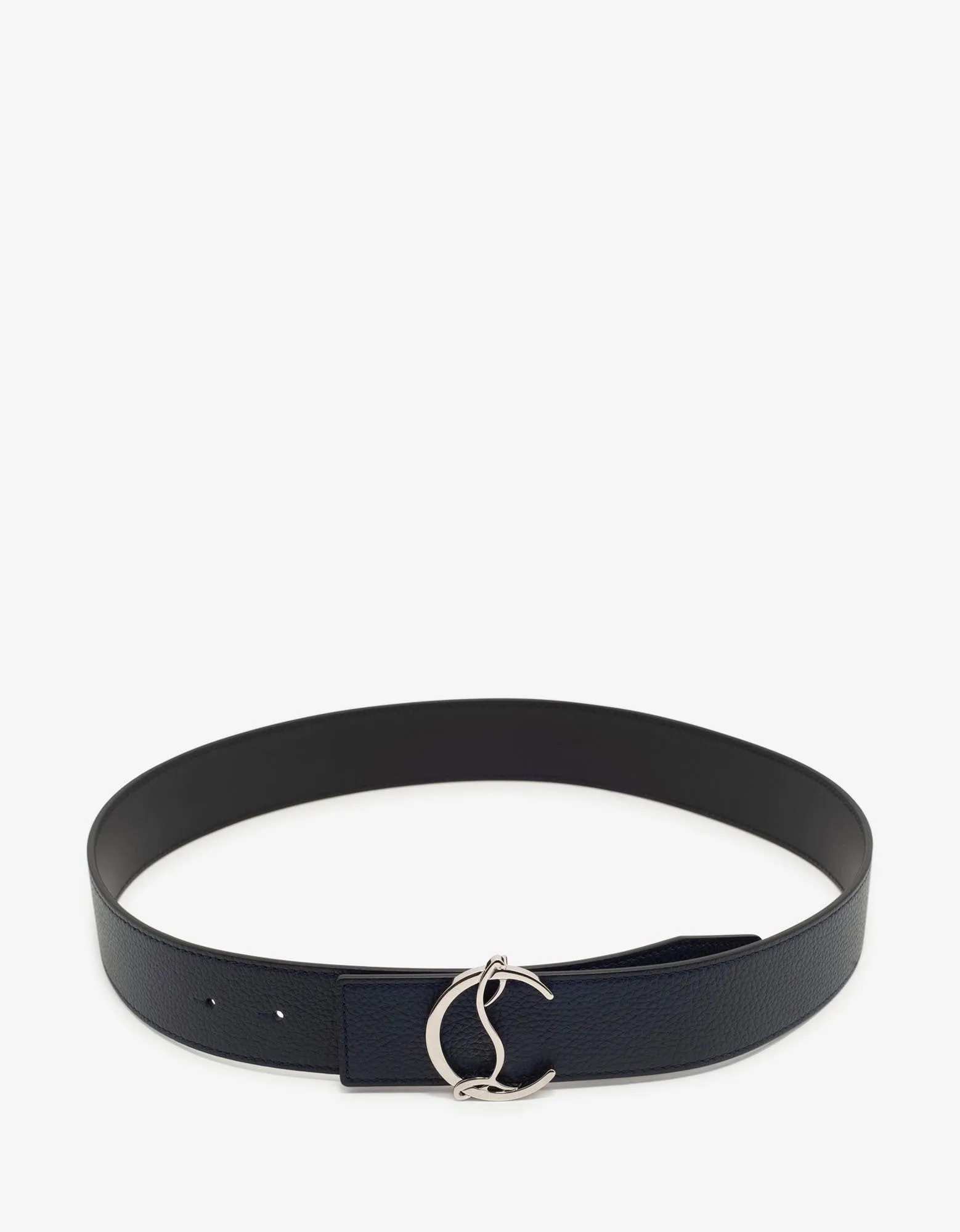 CL Logo Navy Blue Leather Belt