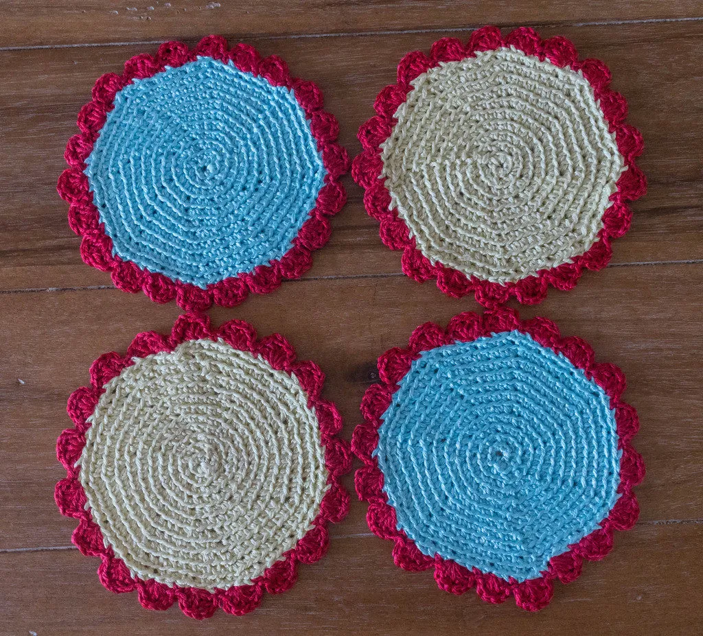 Coasters--Crocheted, Set of 4