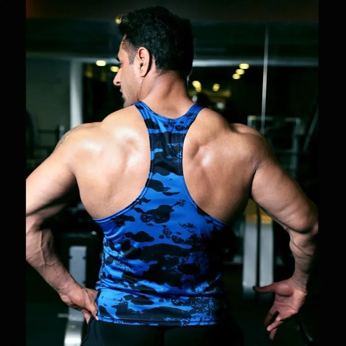 Cobalt Blue Rock Stringer- Meteorite GymX Series(Dry Fit) - Sale