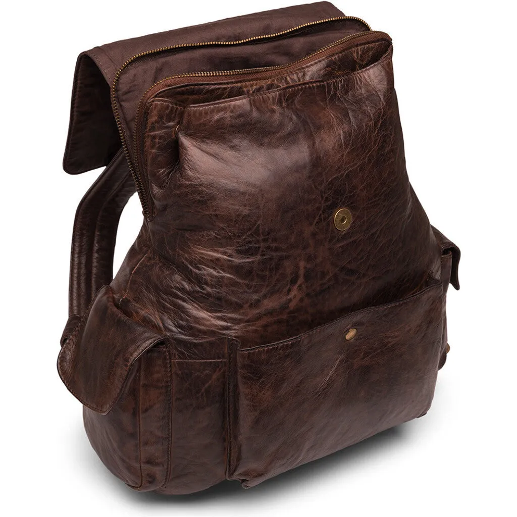 Cool backpack in soft leather quality / 16024 - Winter brown