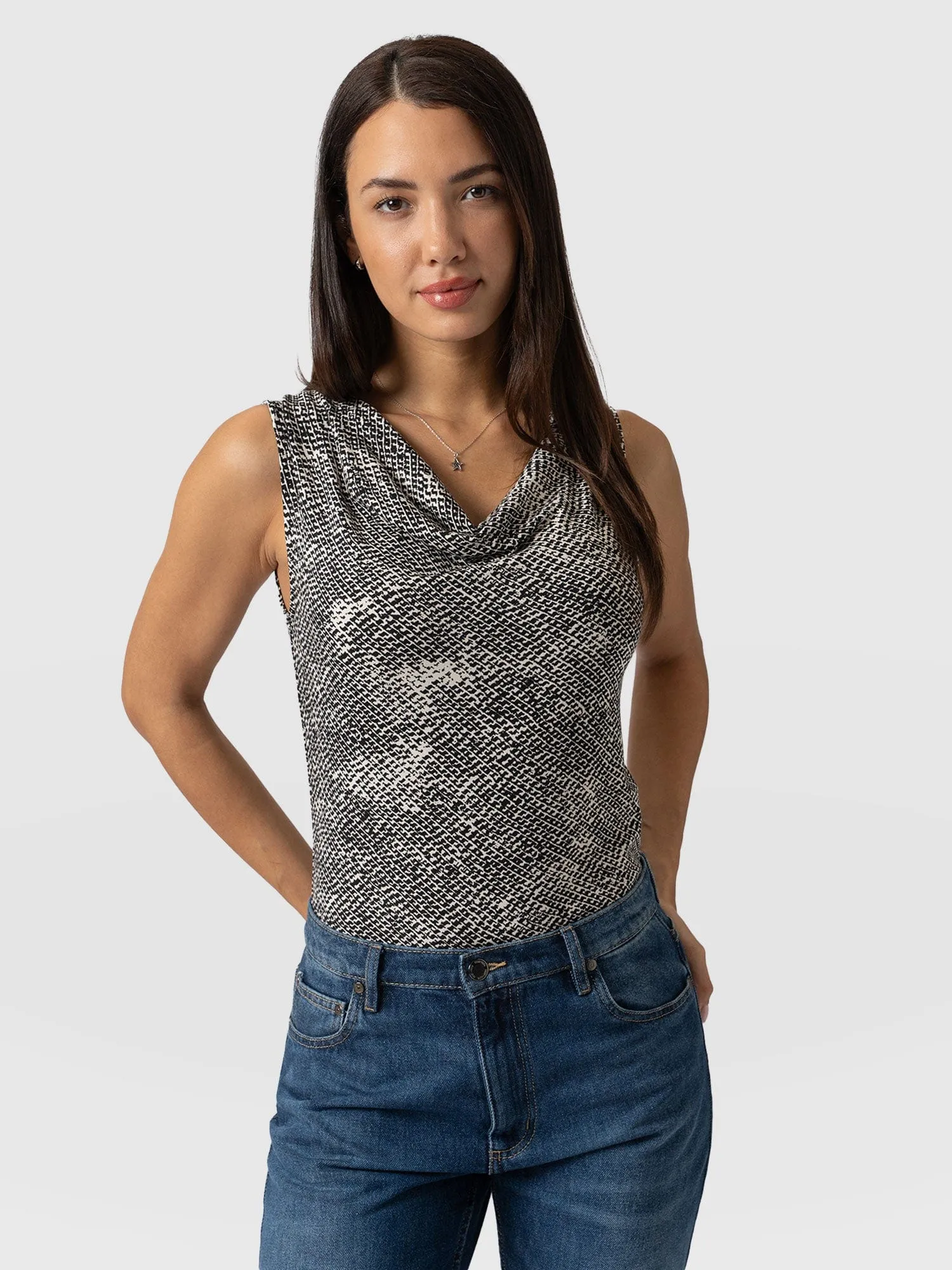 Cowl Neck Cami - Monochrome Gothica