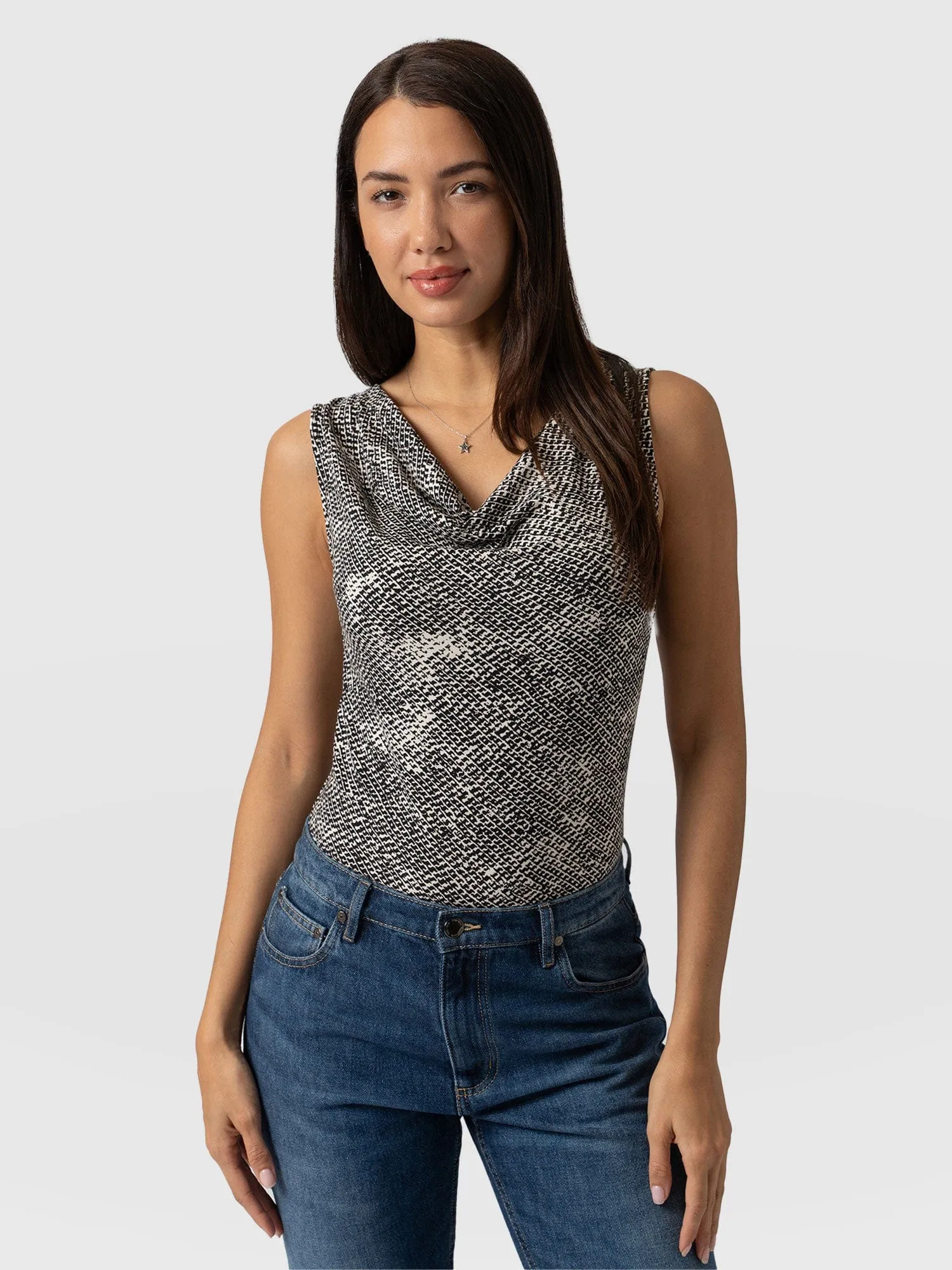 Cowl Neck Cami - Monochrome Gothica