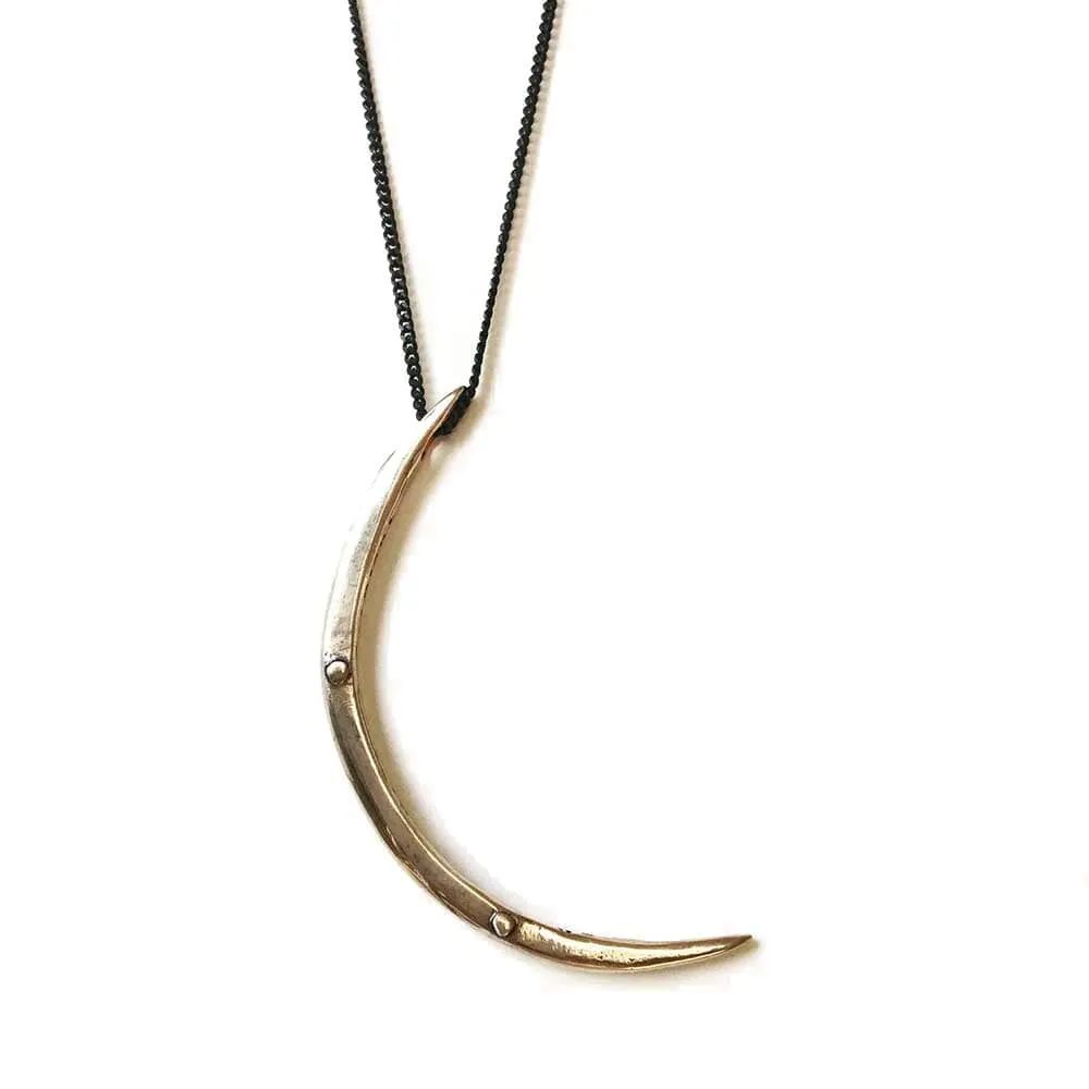 Crescent Moon Infinite Love & Gratitude Necklace in Bronze