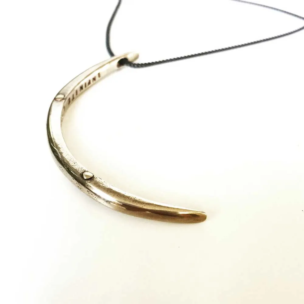 Crescent Moon Infinite Love & Gratitude Necklace in Bronze