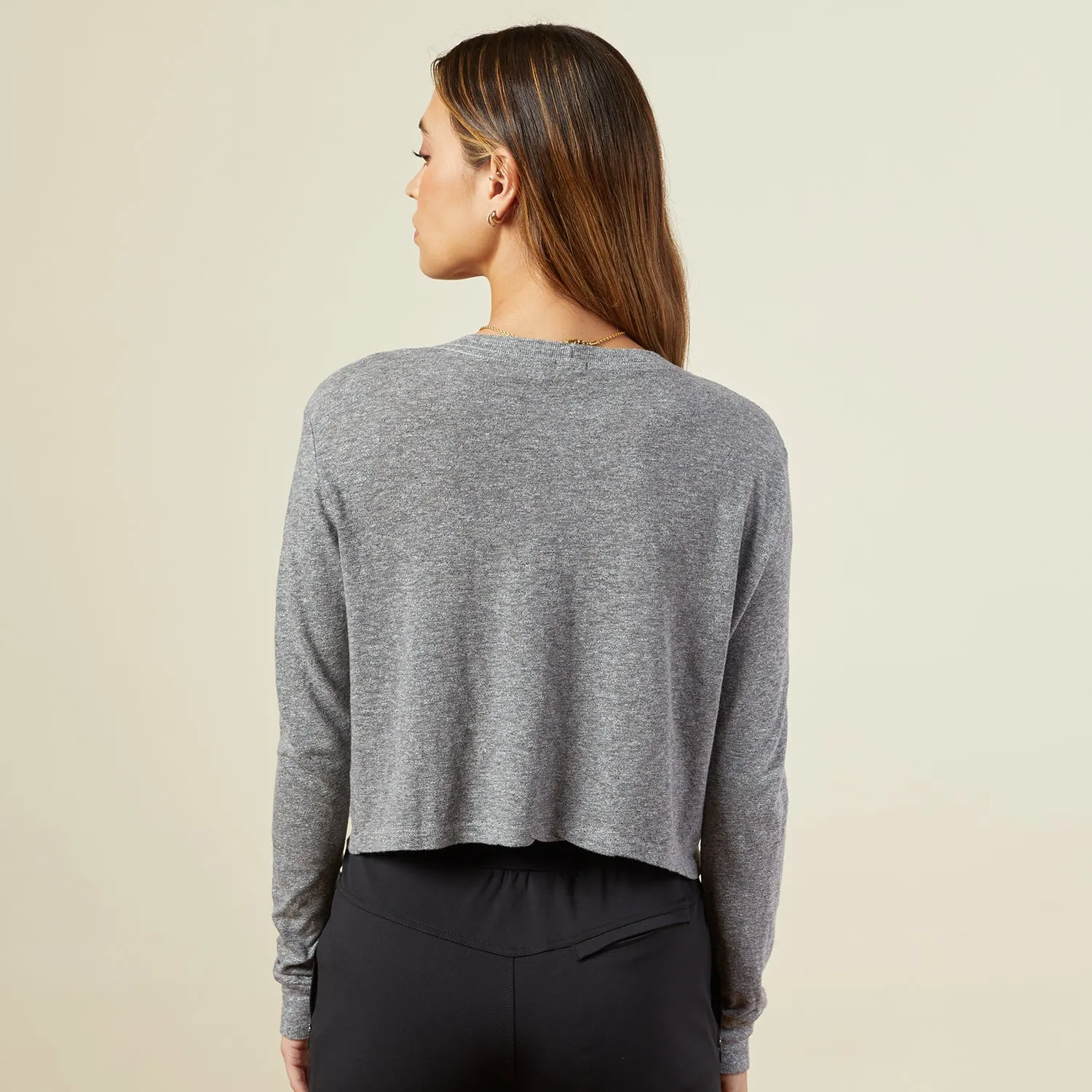 Cropped Long Sleeve Ex-Boyfriend Pocket Crew