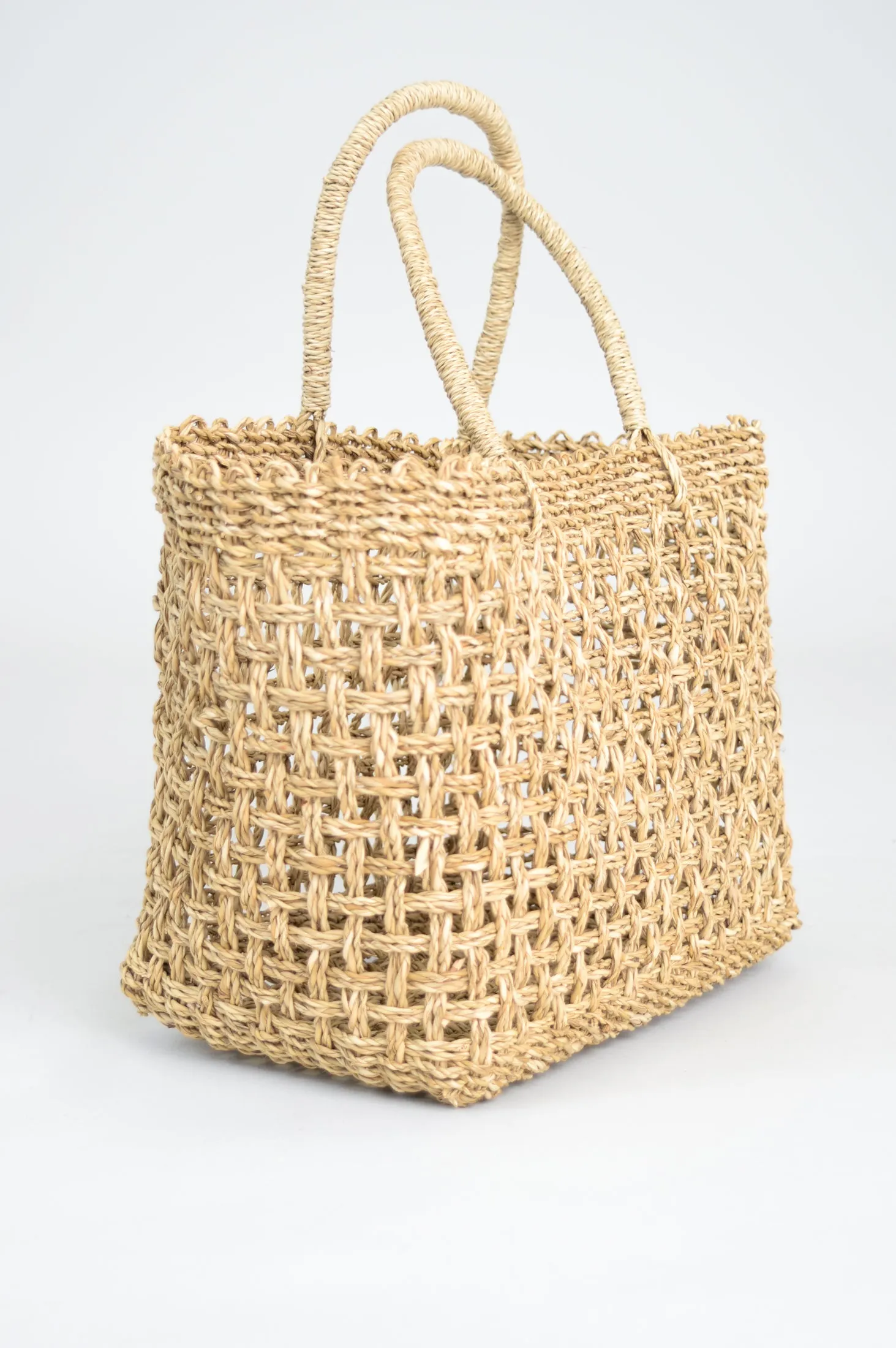 Cube Hand Woven Rattan Basket, Medium