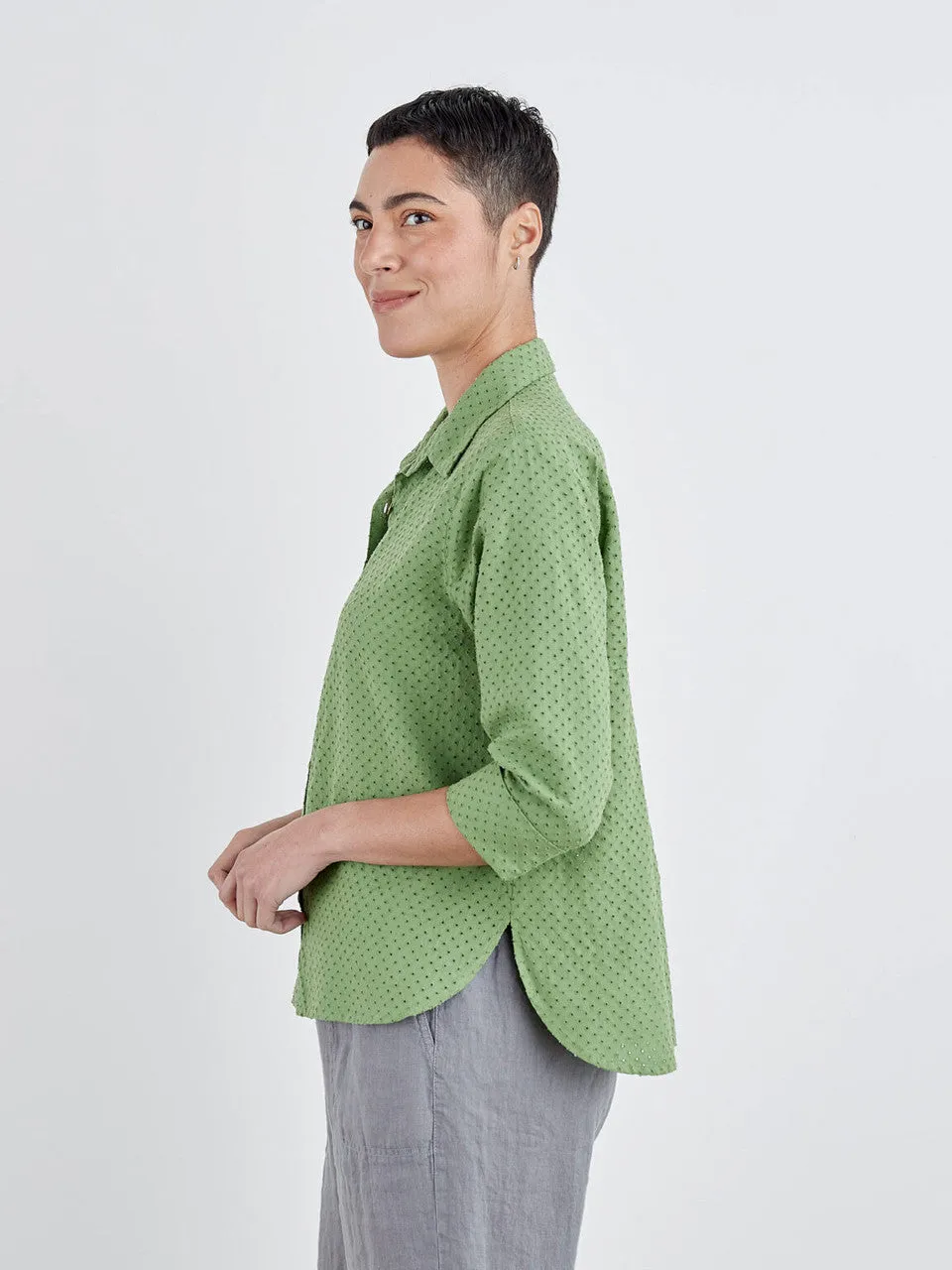 Cut Loose - Crop Easy Shirt - Pinhole/Fava