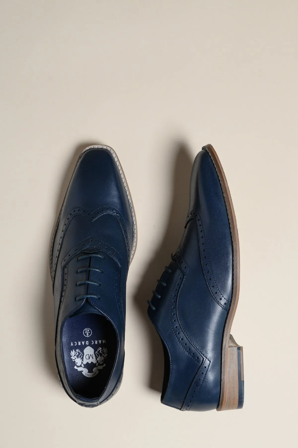 DAWSON - Navy Wingtip Oxford Brogue Shoe