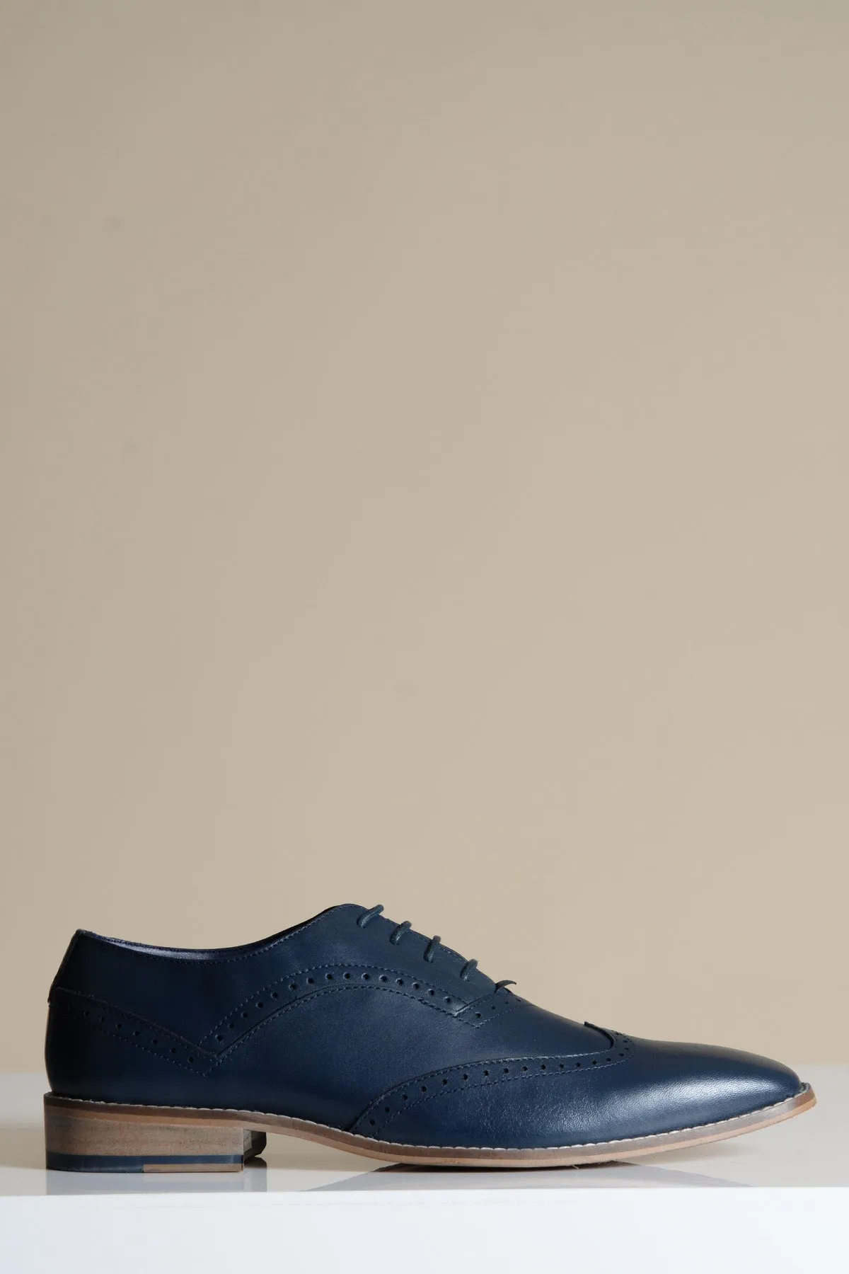 DAWSON - Navy Wingtip Oxford Brogue Shoe