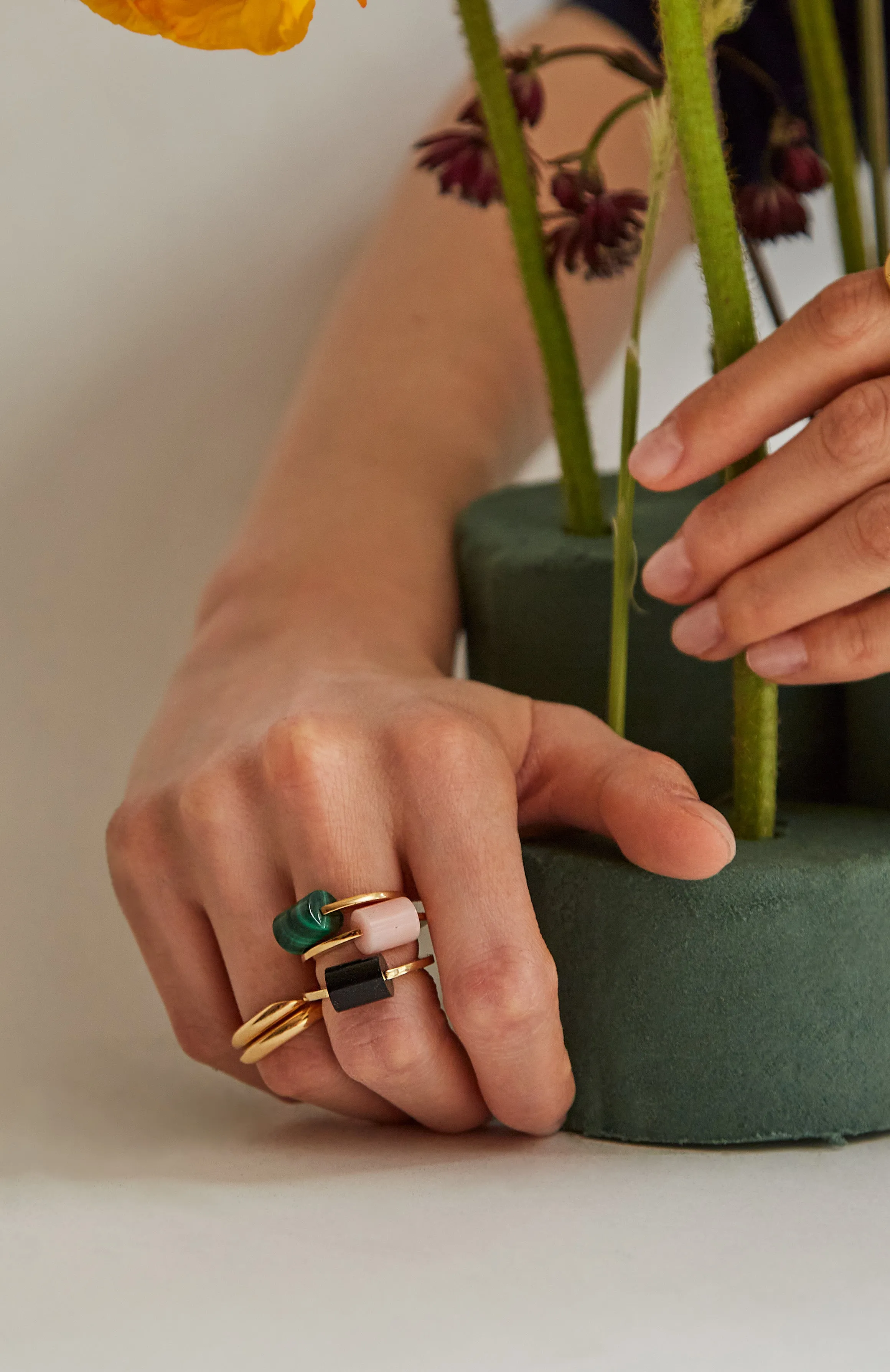 DECO CILINDRO MALACHITE RING