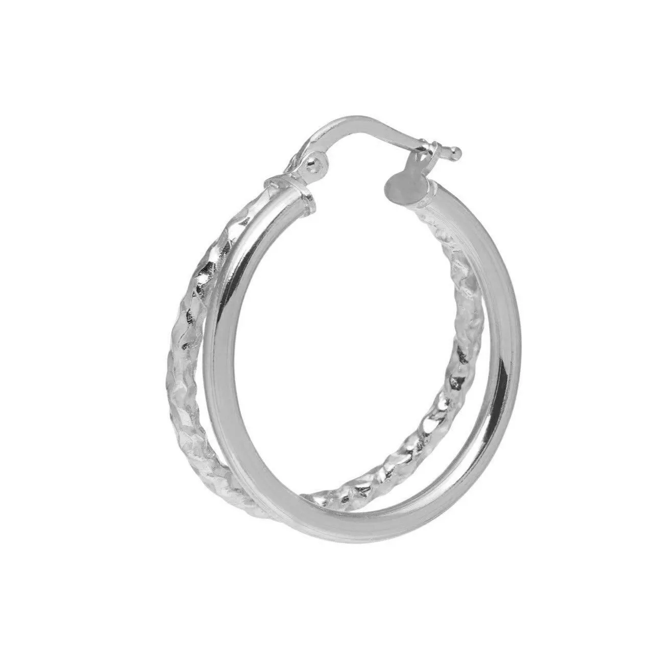 Double Hoop Earrings - Silver