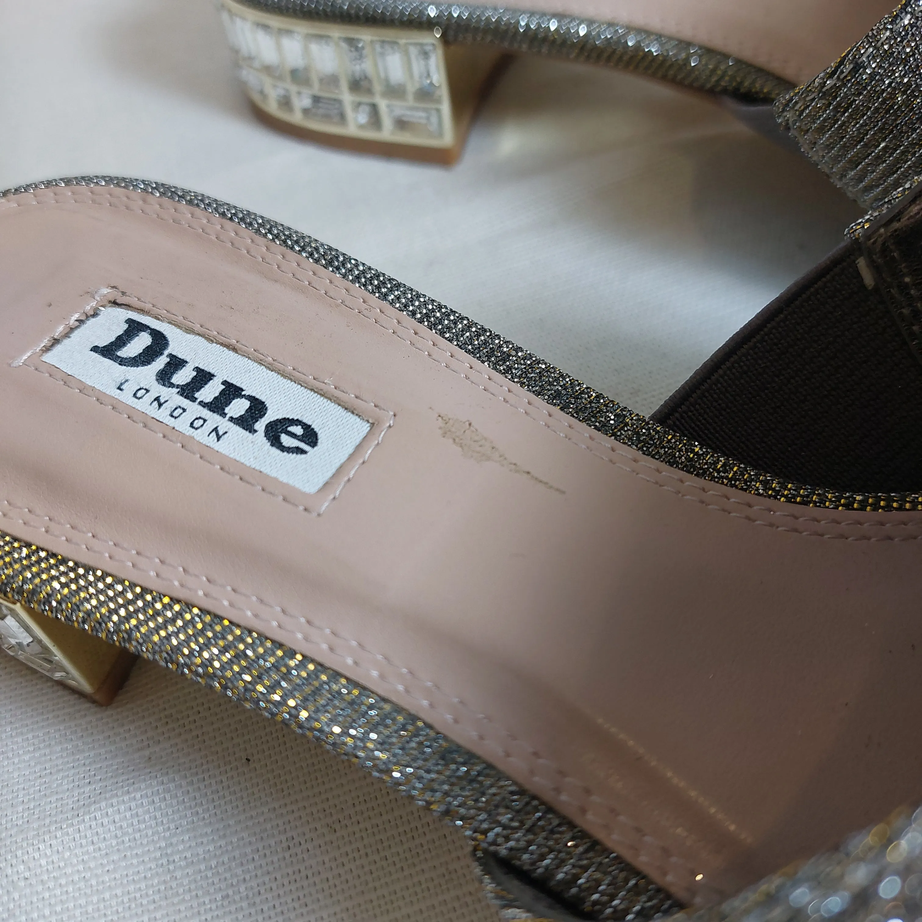 DUNE Metallic 'NUTMEGG' Slide Block Heels | Pre Loved |