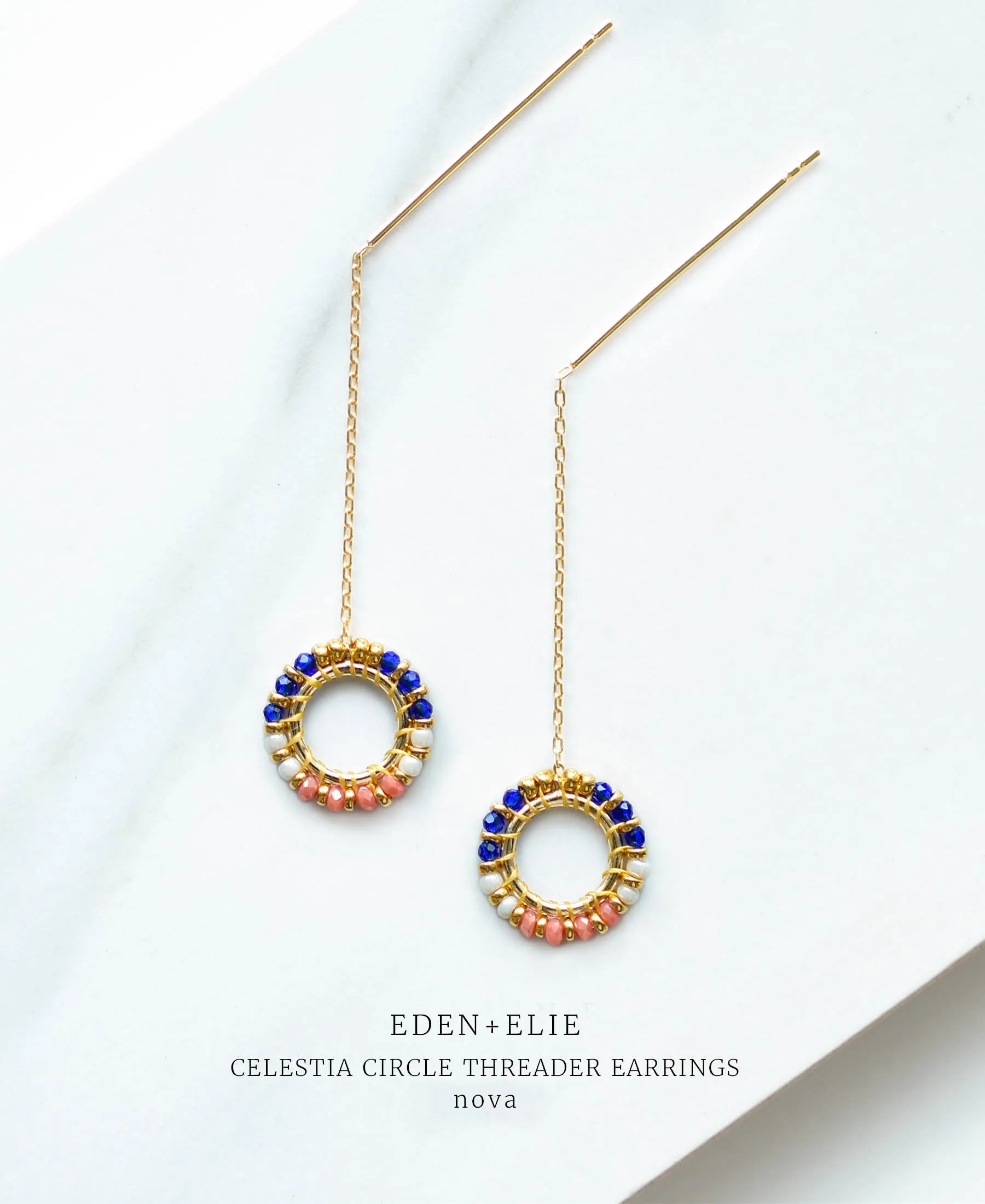 EDEN   ELIE Celestia Circle Threader Earrings - Nova