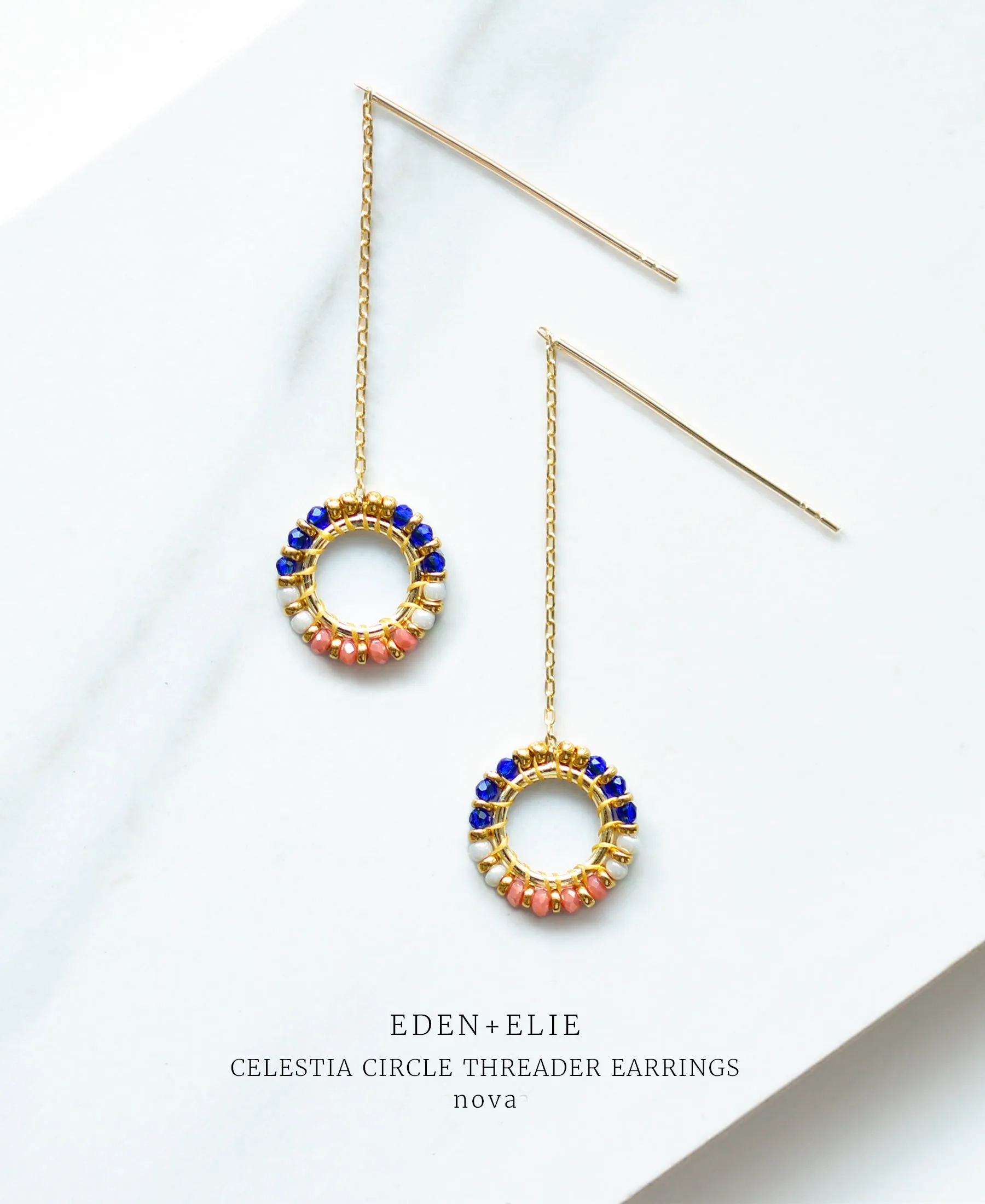 EDEN   ELIE Celestia Circle Threader Earrings - Nova