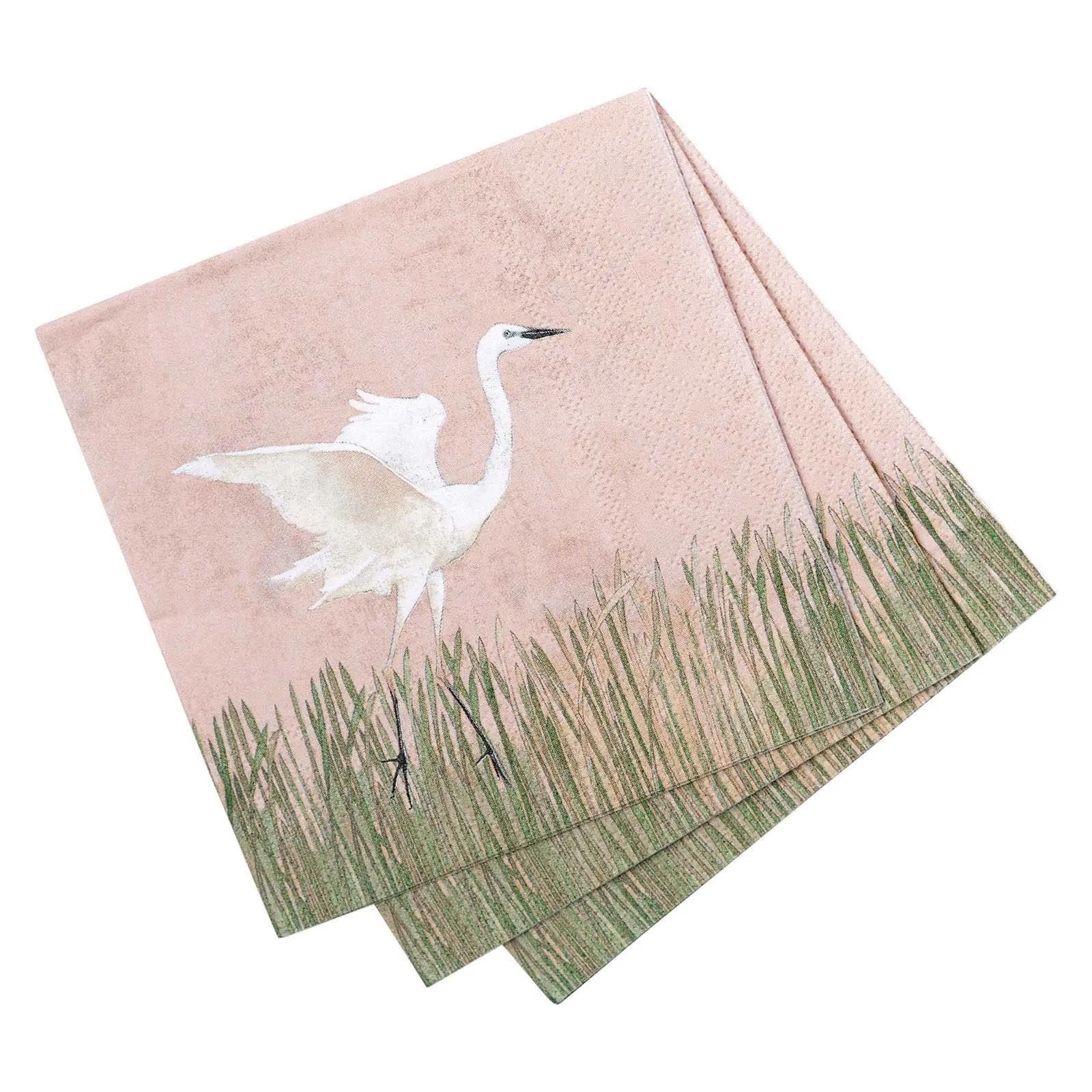 Egret Paper Cocktail Napkins in Pink - Pack of 20