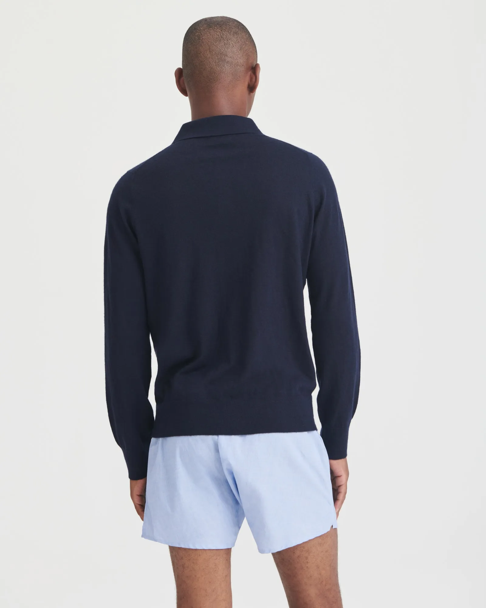 Fancy Cashmere Long Sleeve Polo