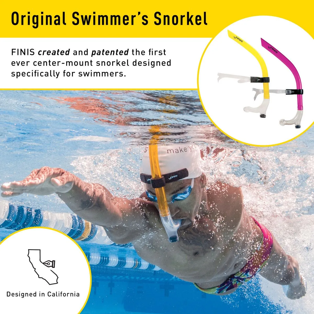 Finis Original Swimmer's Snorkel | Yellow