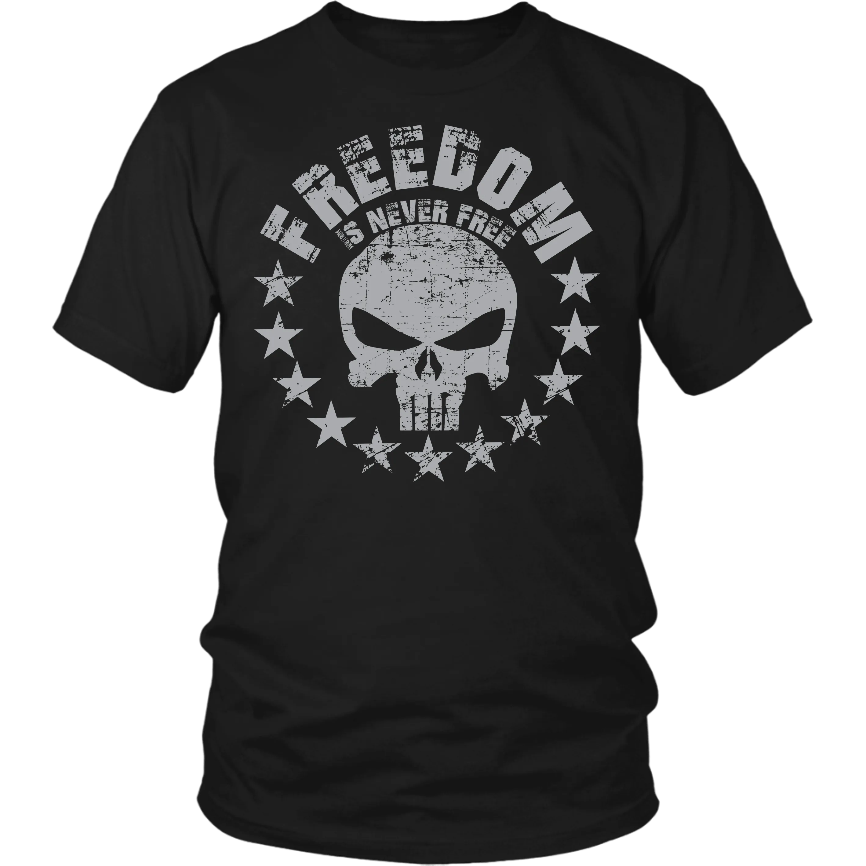 Freedom Is Never Free T-shirt Design - Punisher Skull Stars, Freedom Shirt Never Forget Freedom Is Not Free